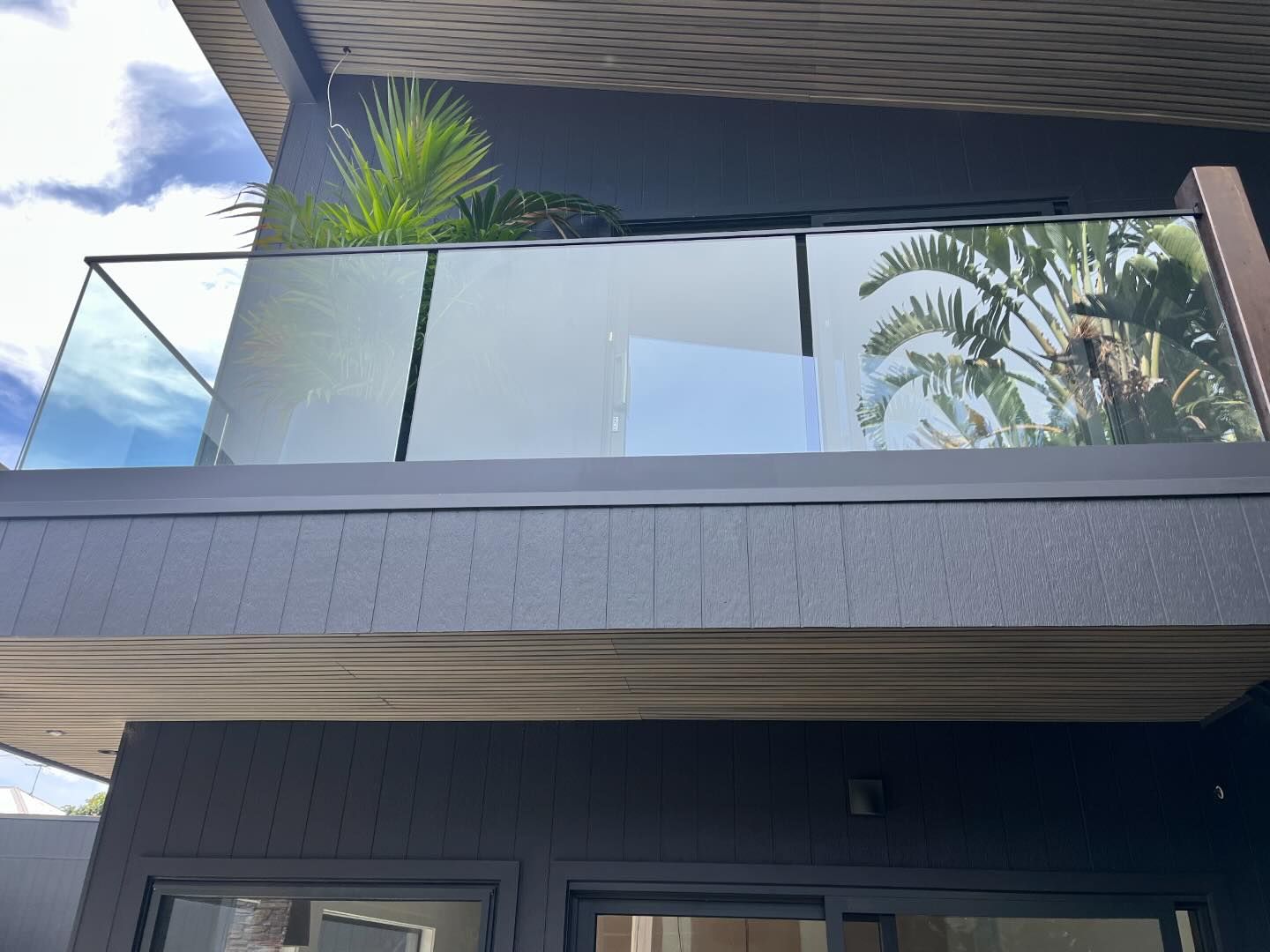 Glass stair balustrade in a Launceston home